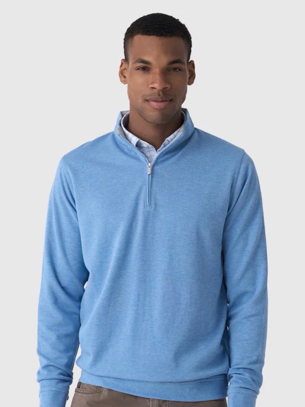 Peter Millar Men's Light Blue Half-Zip Sweater